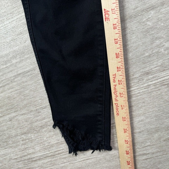 7 FOR ALL MANKIND High Waist Ankle Gwenevere Jeans Black 26 Distressed Stretch - Picture 12 of 12